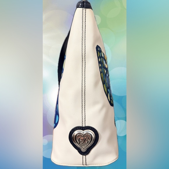 Brighton Embroidered Butterfly Saffiano Vinyl Bag  Wallet Scarf Dust Bag & Box - Picture 6 of 17